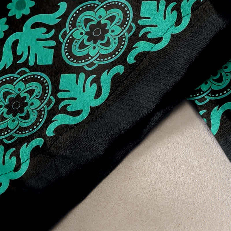 Buddha Stones Pantalon pour femme en pur coton à motif mandala, taille élastique et poches - image 2