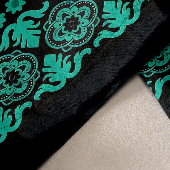 Buddha Stones Pantalon pour femme en pur coton à motif mandala, taille élastique et poches - image 2