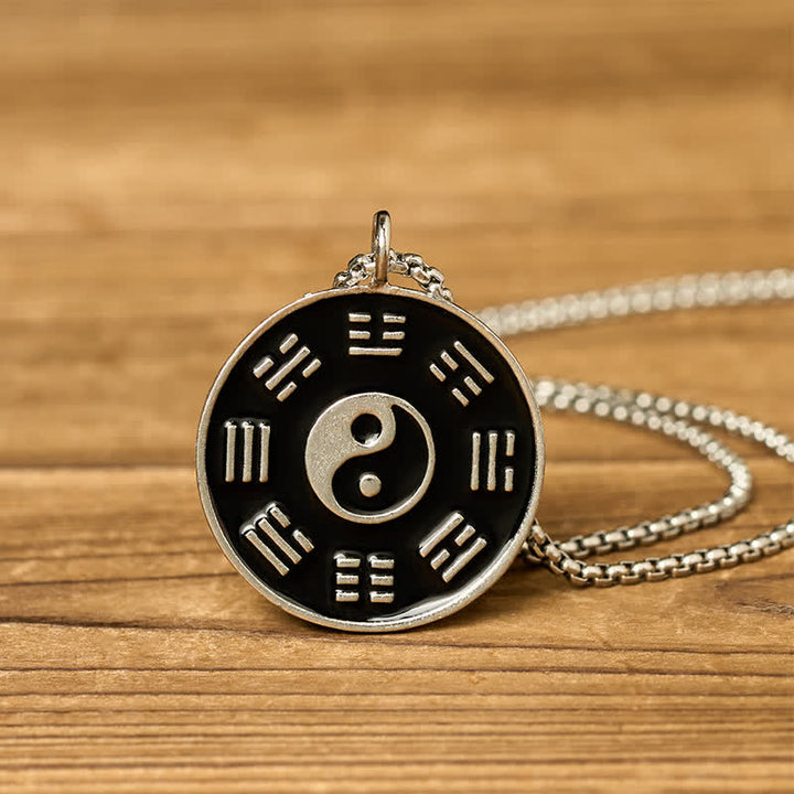 Buddha Stones Collier pendentif équilibre Yin Yang Bagua en acier titane - image 3