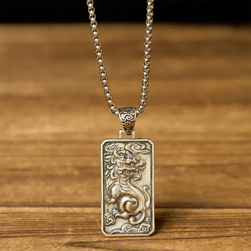Buddha Stones Collier pendentif PiXiu en cuivre, symbole de richesse - image 1