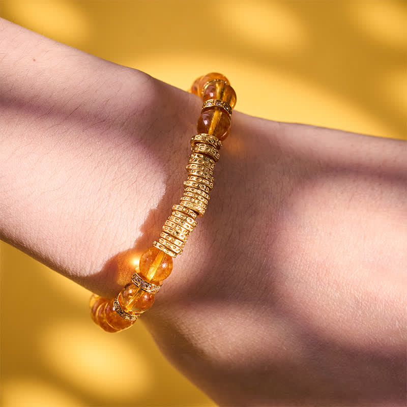 Buddha Stones Bracelet de protection en quartz clair et citrine naturelle, symbole de richesse pour le voyage - image 15