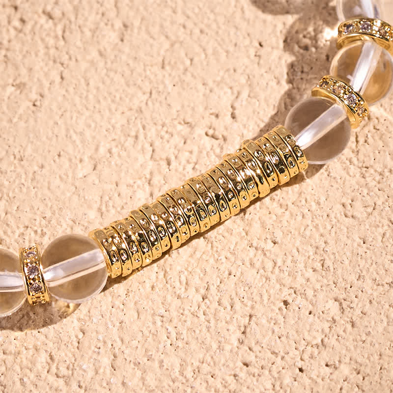Buddha Stones Bracelet de protection en quartz clair et citrine naturelle, symbole de richesse pour le voyage - image 3