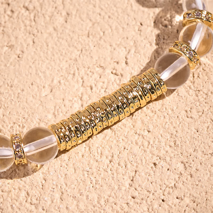 Buddha Stones Bracelet de protection en quartz clair et citrine naturelle, symbole de richesse pour le voyage - image 3