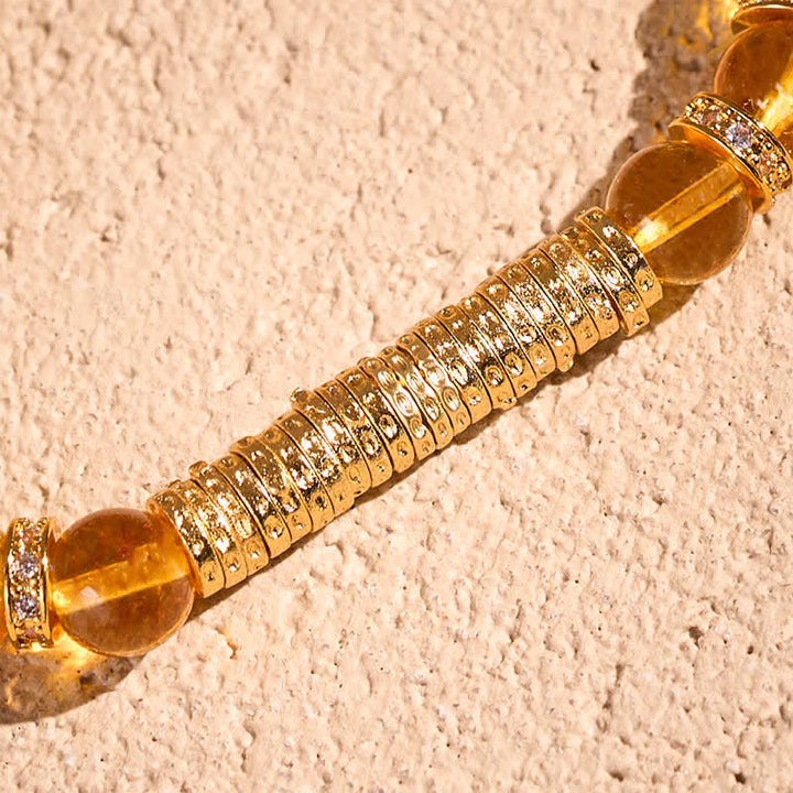 Buddha Stones Bracelet de protection en quartz clair et citrine naturelle, symbole de richesse pour le voyage - image 13