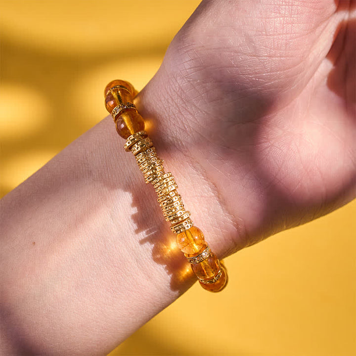 Buddha Stones Bracelet de protection en quartz clair et citrine naturelle, symbole de richesse pour le voyage - image 14
