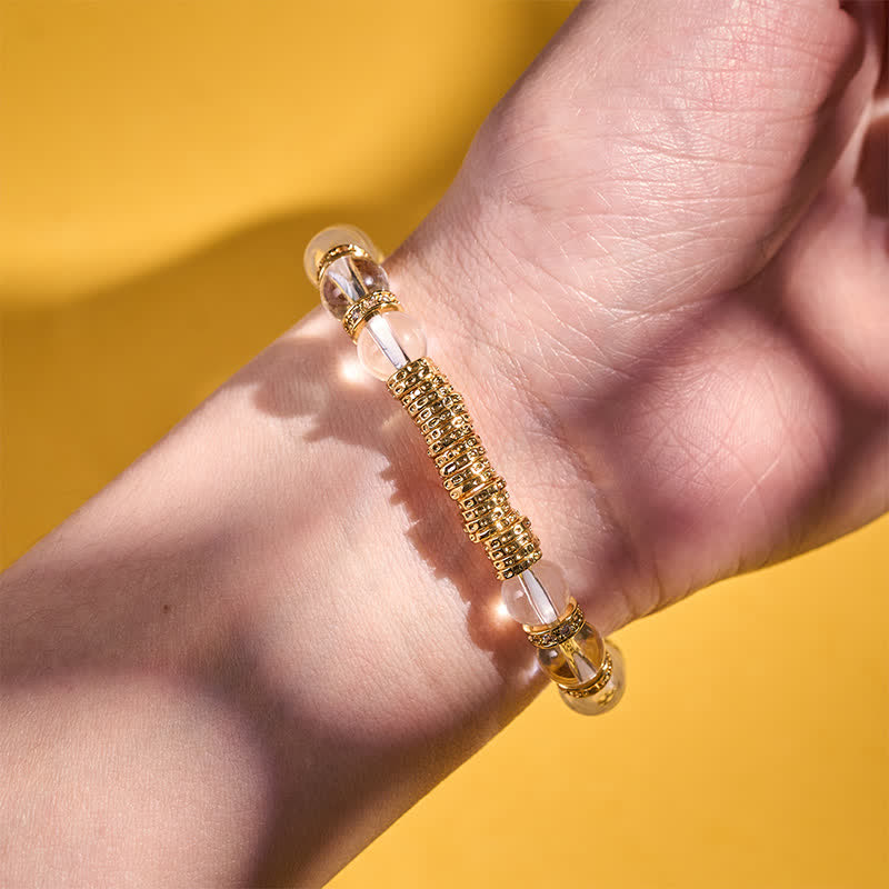 Buddha Stones Bracelet de protection en quartz clair et citrine naturelle, symbole de richesse pour le voyage - image 4