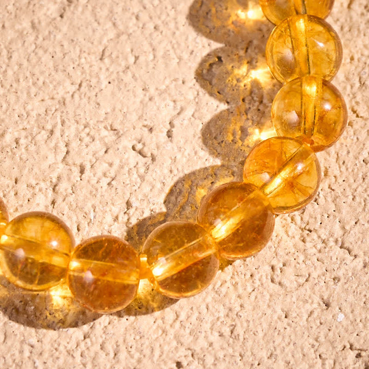 Buddha Stones Bracelet de protection en quartz clair et citrine naturelle, symbole de richesse pour le voyage - image 12