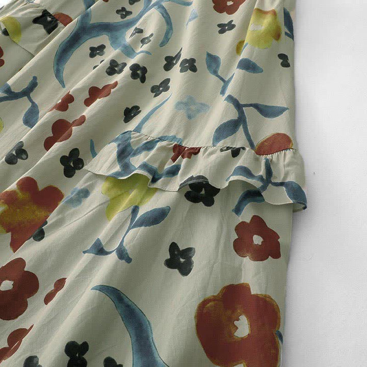 Buddha Stones Robe sans manches pour femme à imprimé floral aquarelle délavé - image 16