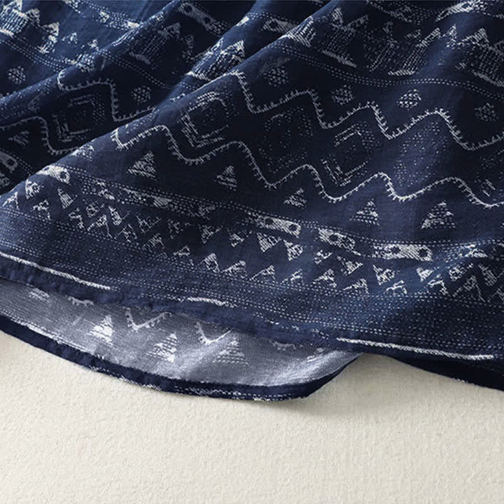 Buddha Stones Robe d'été bohème sans manches à cordon de serrage et imprimé ethnique, avec poches, pour femme - image 7