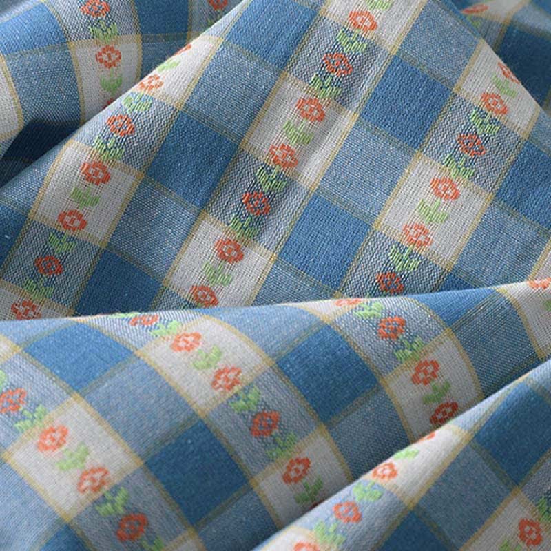 Buddha Stones Robe d'été sans manches à carreaux vichy pour femme, boutonnée et à cordon de serrage, avec poches - image 10