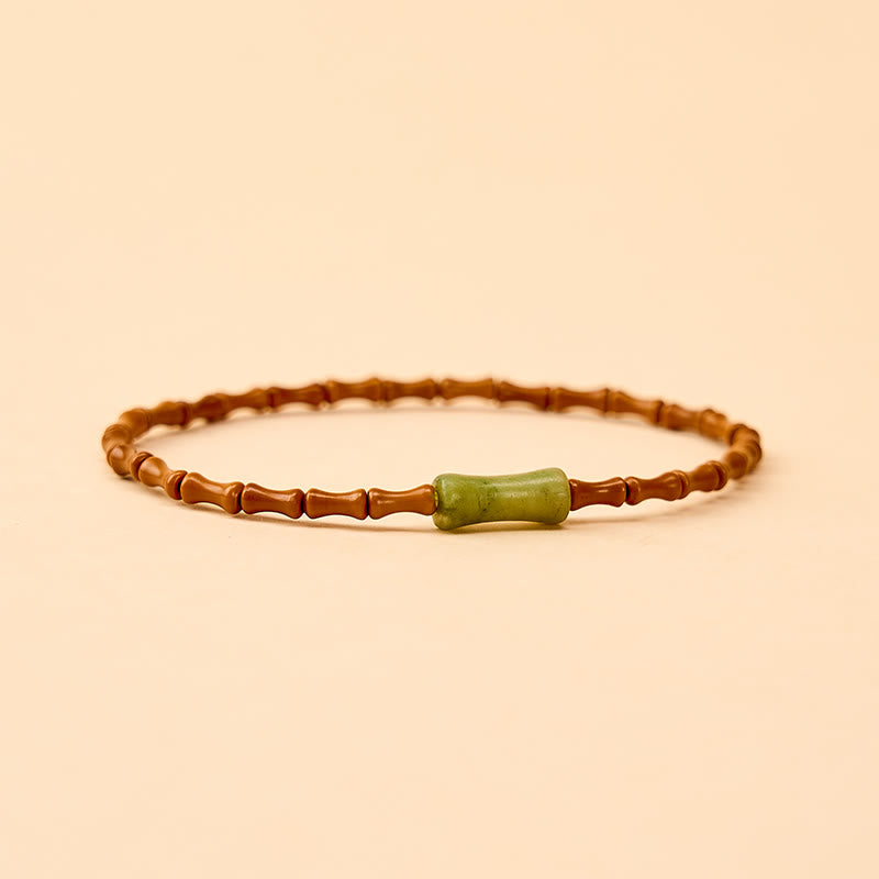 Buddha Stones Bracelet de protection en bambou et péridot naturel, noyau d'olive, bijou en noyau d'olive. - image 4