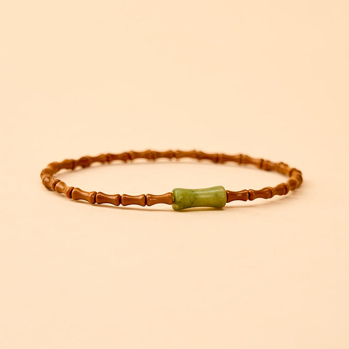 Buddha Stones Bracelet de protection en bambou et péridot naturel, noyau d'olive, bijou en noyau d'olive. - image 4