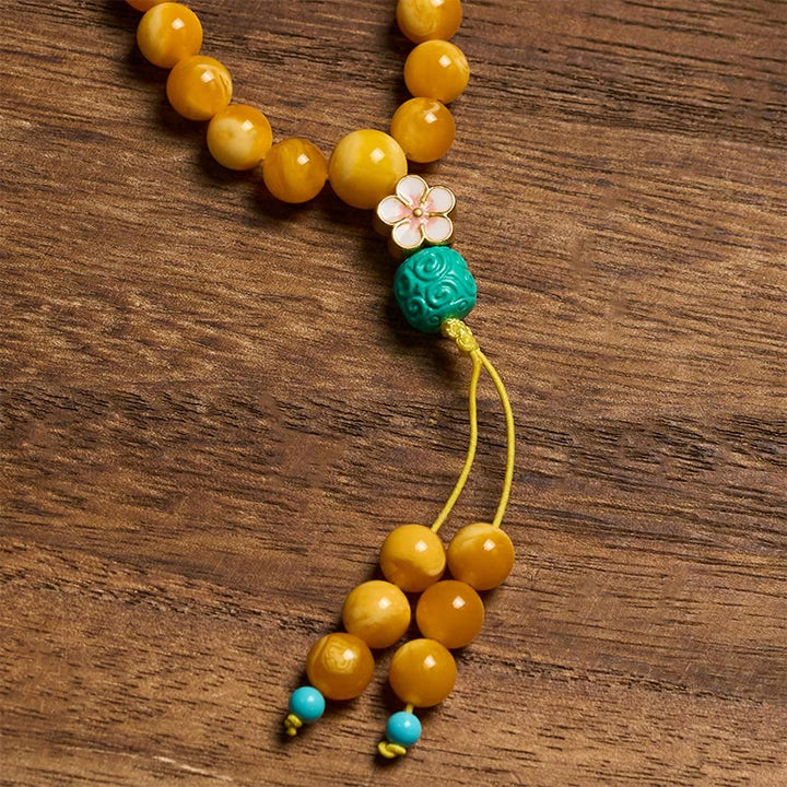 Buddha Stones 108 Perles Ambre Tibétain Om Mani Padme Hum Mala - image 5