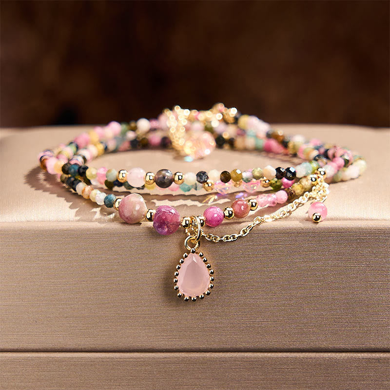 Buddha Stones Bracelet positif triple tourmaline naturelle - Tourmaline (Tour de poignet : 14–15 cm) - image 0