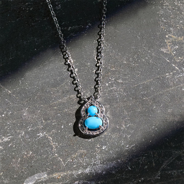 Buddha Stones Collier de sagesse en calebasse turquoise naturelle - image 2