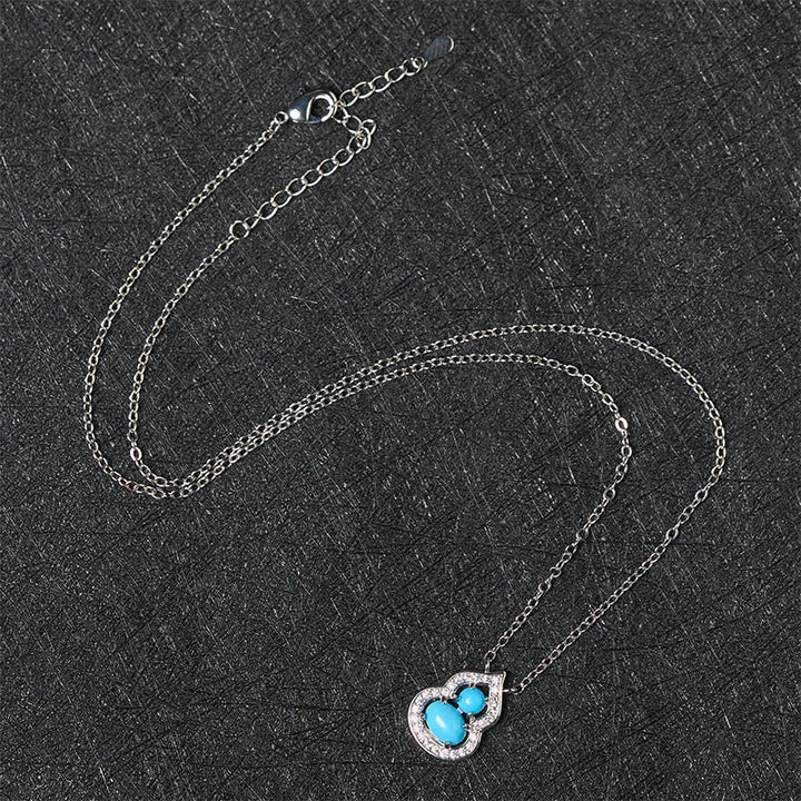 Buddha Stones Collier de sagesse en calebasse turquoise naturelle - image 4