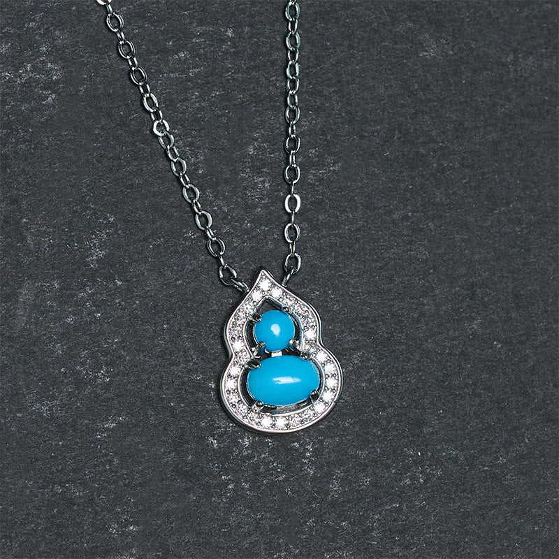 Buddha Stones Collier de sagesse en calebasse turquoise naturelle - image 3