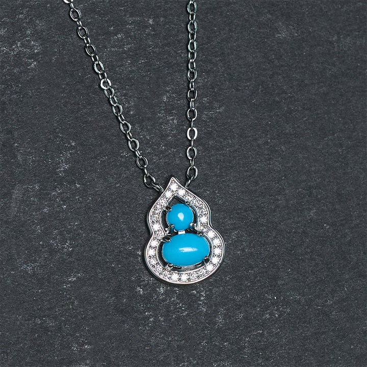 Buddha Stones Collier de sagesse en calebasse turquoise naturelle - image 3