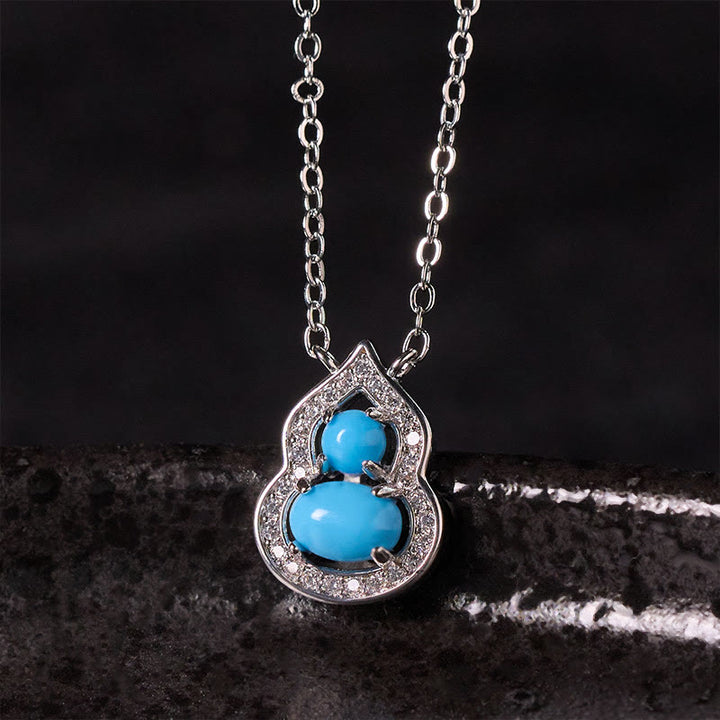 Buddha Stones Collier de sagesse en calebasse turquoise naturelle - Turquoise - image 0