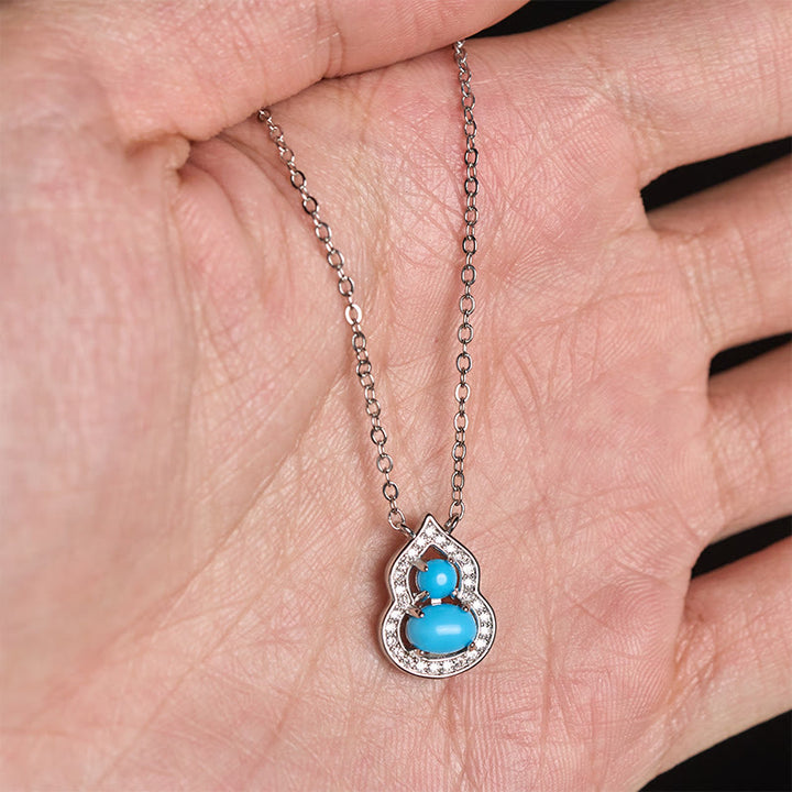 Buddha Stones Collier de sagesse en calebasse turquoise naturelle - image 6