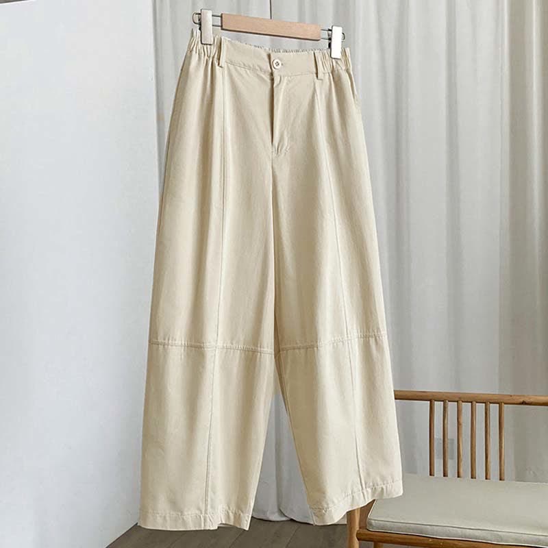 Buddha Stones Pantalon harem uni à boutons pour femme, style décontracté d'été, avec poches - image 9