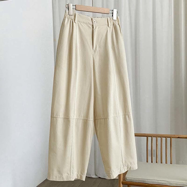 Buddha Stones Pantalon harem uni à boutons pour femme, style décontracté d'été, avec poches - image 9