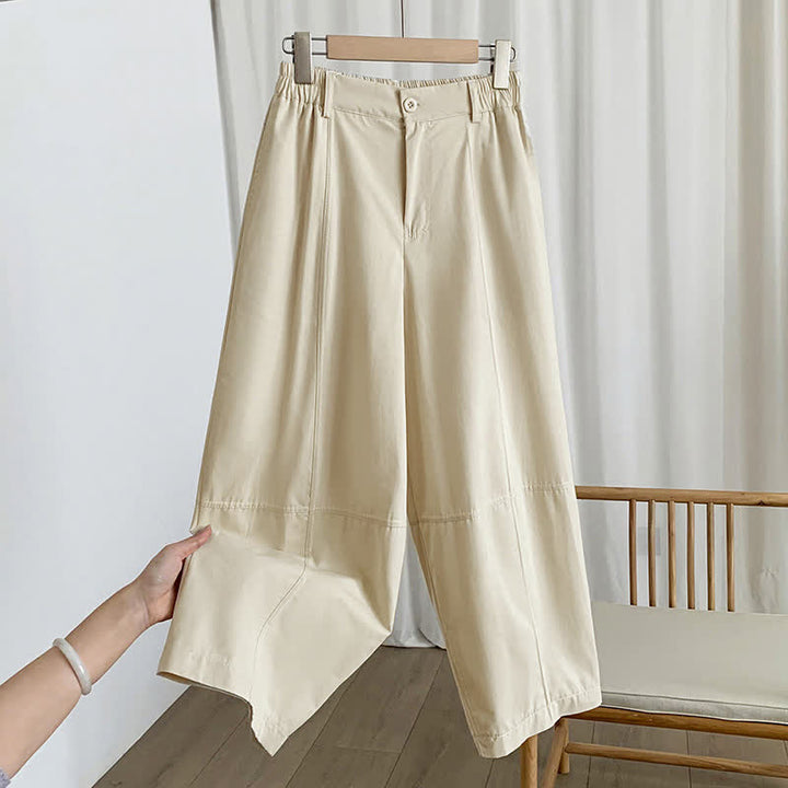 Buddha Stones Pantalon harem uni à boutons pour femme, style décontracté d'été, avec poches - Bisque - US8-10，UK/AU12-14，EU40-42 (2XL) - image 5