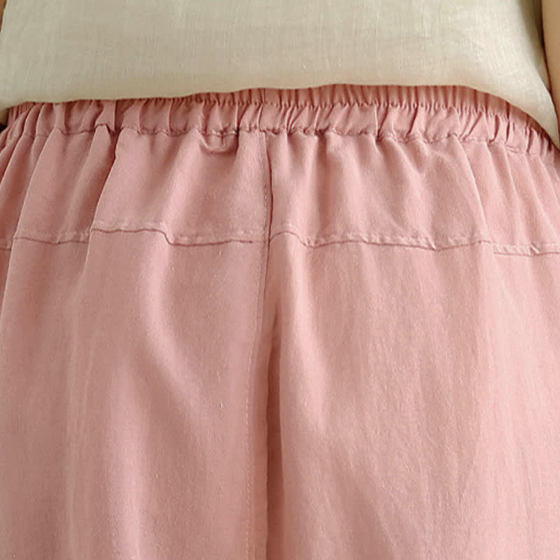 Buddha Stones Pantalon fuselé uni décontracté d'été pour femme avec poches - image 25