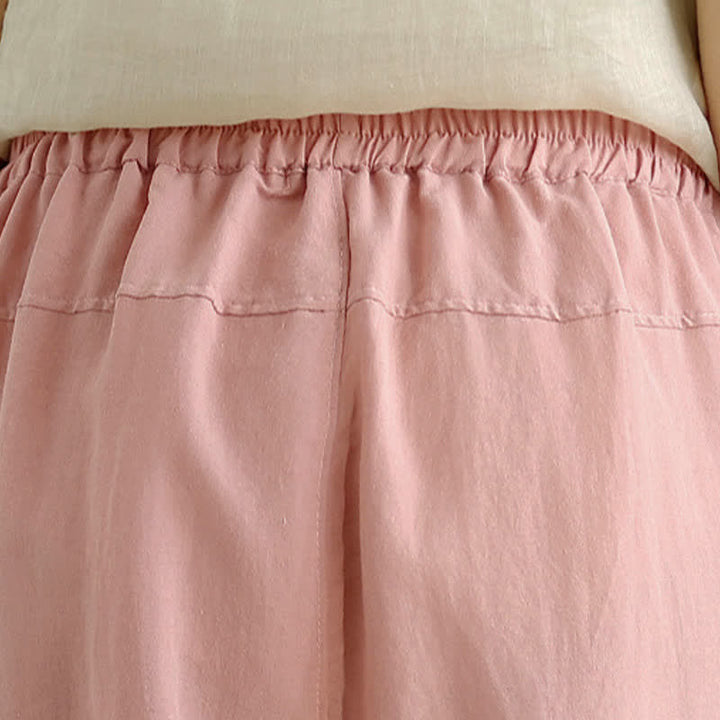 Buddha Stones Pantalon fuselé uni décontracté d'été pour femme avec poches - image 25