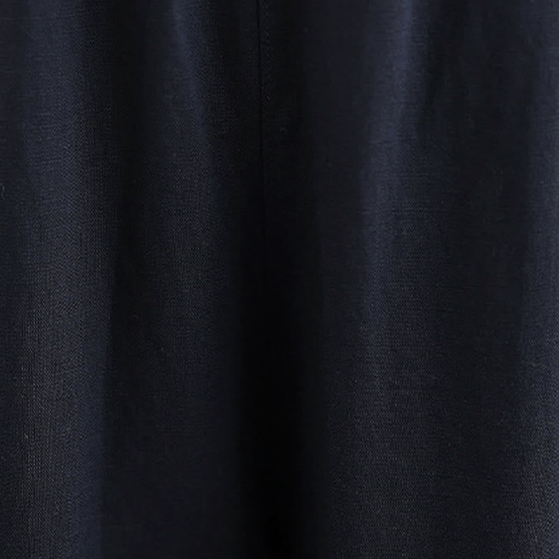 Buddha Stones Pantalon harem minimaliste plissé uni d'été pour femme avec poches - image 11