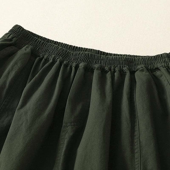 Buddha Stones Pantalon d'été décontracté pour femme, taille élastique, coupe fuselée, avec poches - image 3