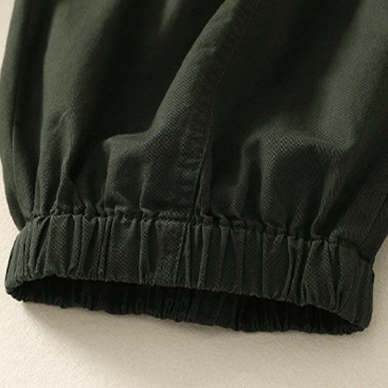 Buddha Stones Pantalon d'été décontracté pour femme, taille élastique, coupe fuselée, avec poches - image 4