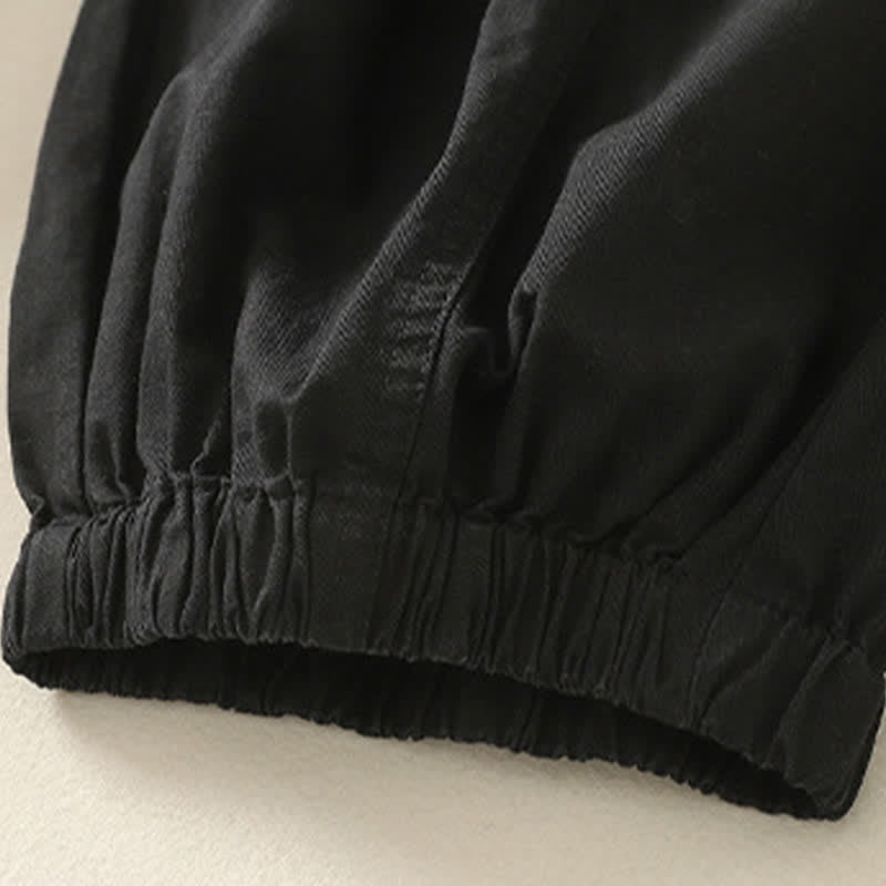 Buddha Stones Pantalon d'été décontracté pour femme, taille élastique, coupe fuselée, avec poches - image 9