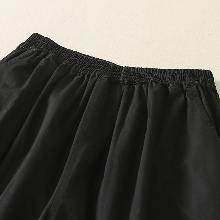 Buddha Stones Pantalon d'été décontracté pour femme, taille élastique, coupe fuselée, avec poches - image 8