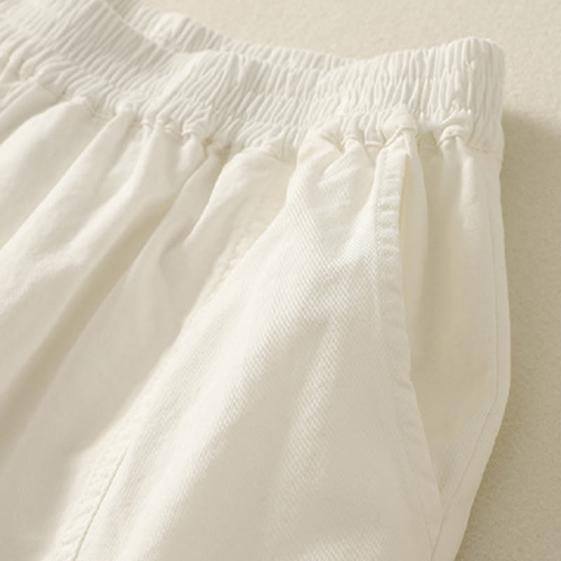 Buddha Stones Pantalon d'été décontracté pour femme, taille élastique, coupe fuselée, avec poches - image 14