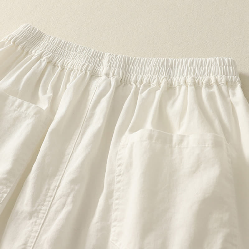 Buddha Stones Pantalon d'été décontracté pour femme, taille élastique, coupe fuselée, avec poches - image 16
