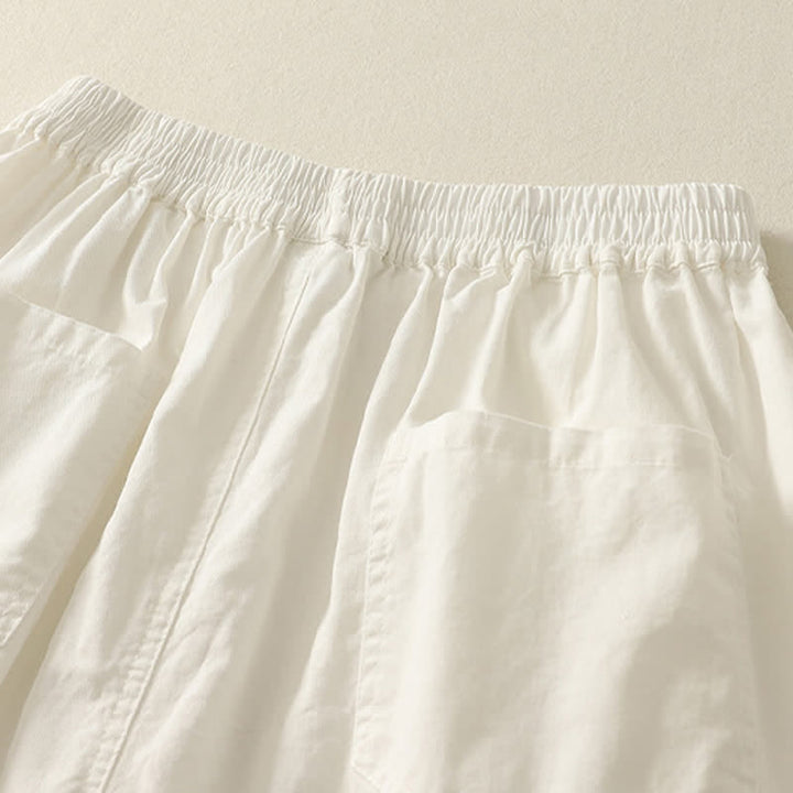 Buddha Stones Pantalon d'été décontracté pour femme, taille élastique, coupe fuselée, avec poches - image 16