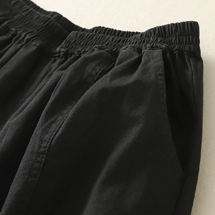 Buddha Stones Pantalon d'été décontracté pour femme, taille élastique, coupe fuselée, avec poches - image 6
