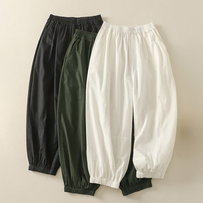 Buddha Stones Pantalon d'été décontracté pour femme, taille élastique, coupe fuselée, avec poches - image 20