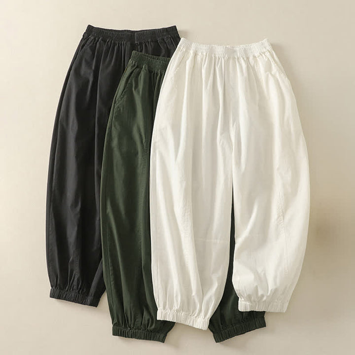 Buddha Stones Pantalon d'été décontracté pour femme, taille élastique, coupe fuselée, avec poches - image 20