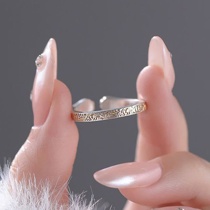 Buddha Stones Bague équilibre en argent sterling 999 avec motif patte de chat - image 7
