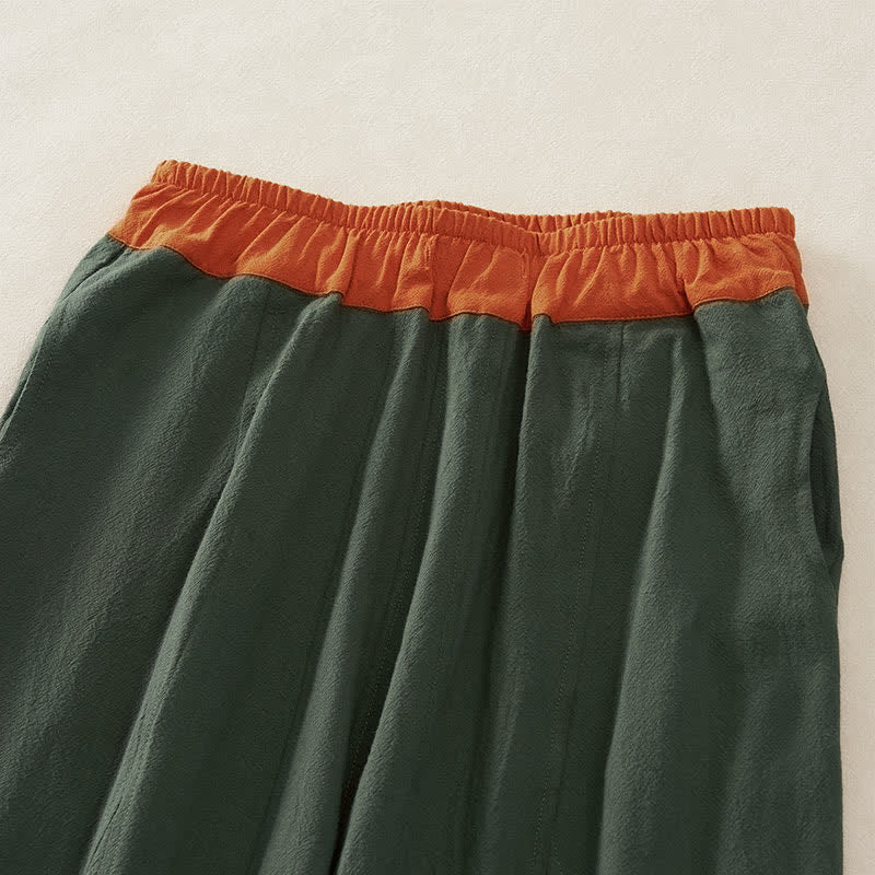 Pantalon sarouel en velours côtelé de coton contrasté Buddha Stones pour femme, doublé polaire thermique avec poches - image 38