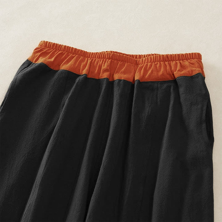 Pantalon sarouel en velours côtelé de coton contrasté Buddha Stones pour femme, doublé polaire thermique avec poches - image 44