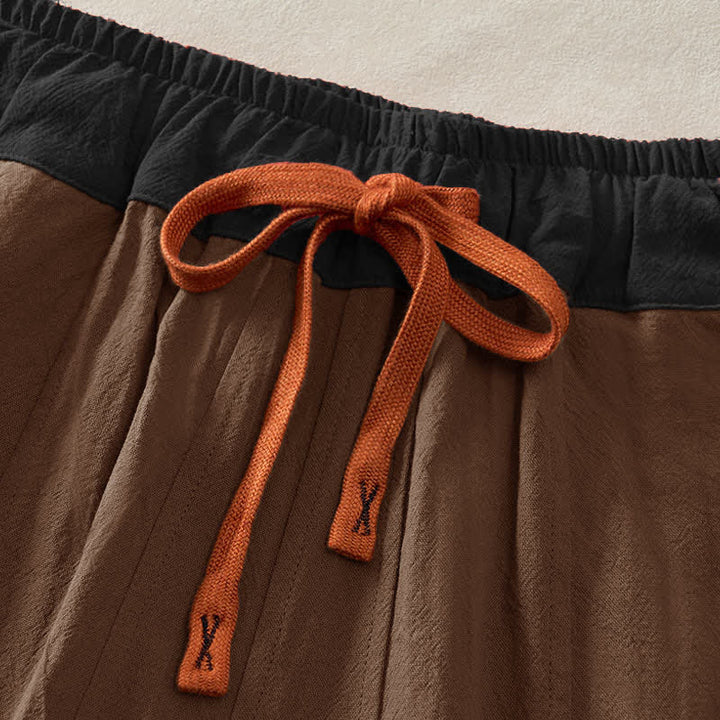 Pantalon sarouel en velours côtelé de coton contrasté Buddha Stones pour femme, doublé polaire thermique avec poches - image 49
