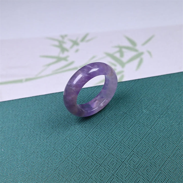 Buddha Stones Bague de conscience spirituelle en améthyste naturelle - image 2