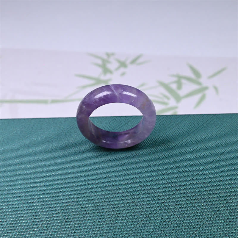 Buddha Stones Bague de conscience spirituelle en améthyste naturelle - image 4