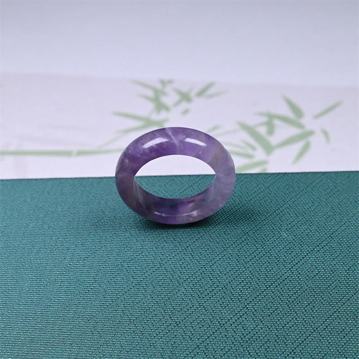 Buddha Stones Bague de conscience spirituelle en améthyste naturelle - image 4