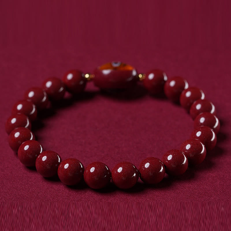 Buddha Stones Bracelet de bénédiction des cinq directions et des dieux de la richesse en cinabre naturel - image 12
