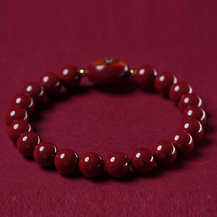 Buddha Stones Bracelet de bénédiction des cinq directions et des dieux de la richesse en cinabre naturel - image 12