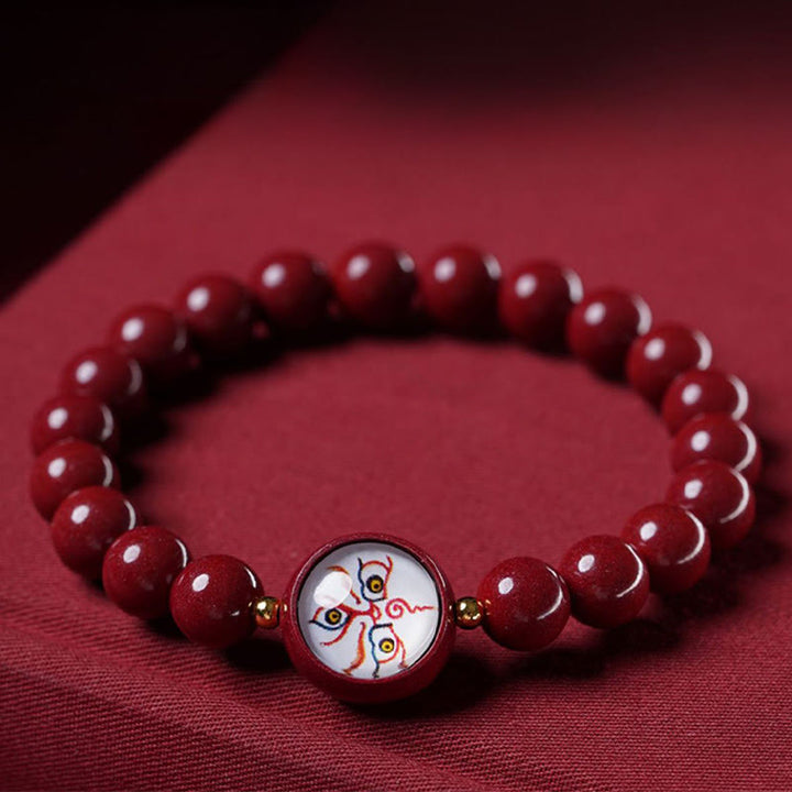 Buddha Stones Bracelet de bénédiction des cinq directions et des dieux de la richesse en cinabre naturel - image 8
